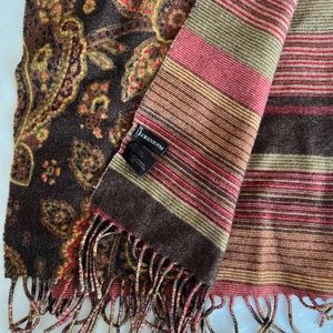 Lorenzo wool and cashmere reversible scarf